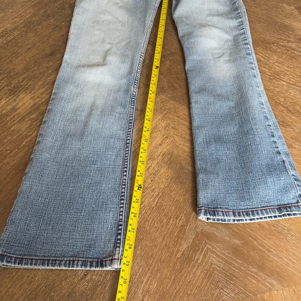 Lei Jeans Y2K Bootcut Light Wash Denim Jeans with Red floral logo size 7 - Picture 7 of 15